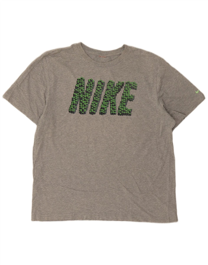 Nike Herren-T-Shirt mit Grafik, groß, grau gefleckt