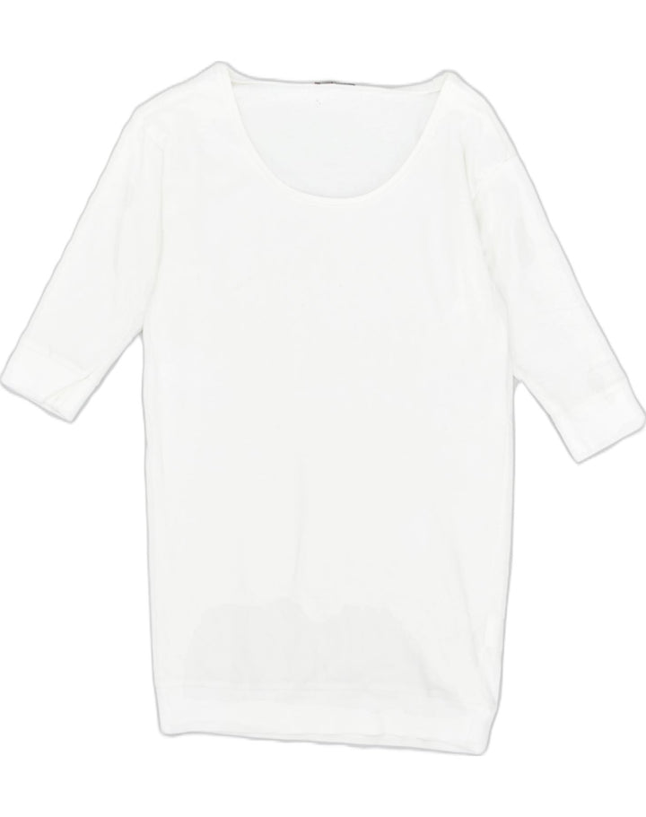 SISLEY Womens Jumper Dress UK 10 Small White Cotton | Vintage | Thrift | Second-Hand | Used Clothing | Messina Hembry 