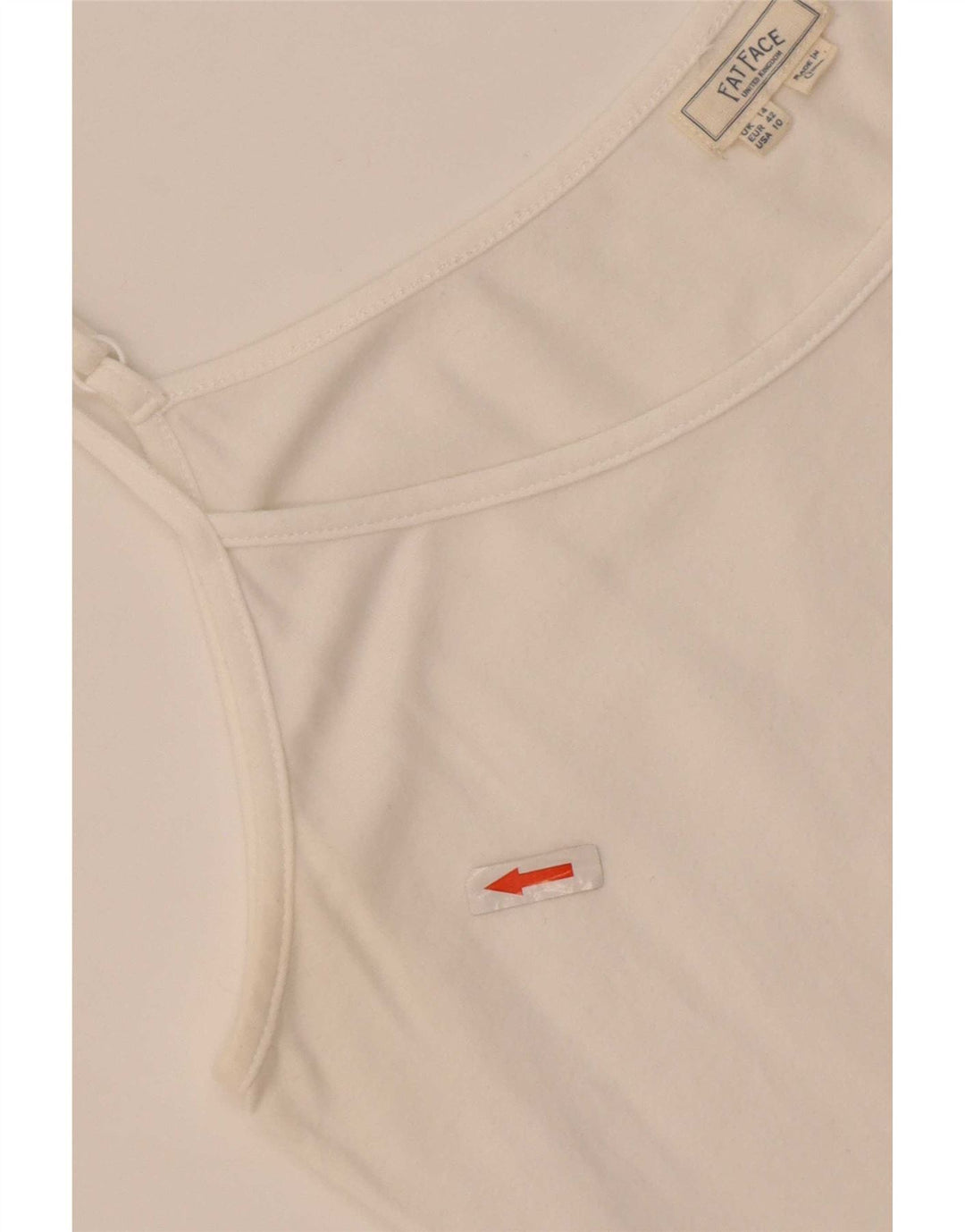 Fat Face Damen-Cami-Top, UK-Größe 44, Größe L, weiße Baumwolle