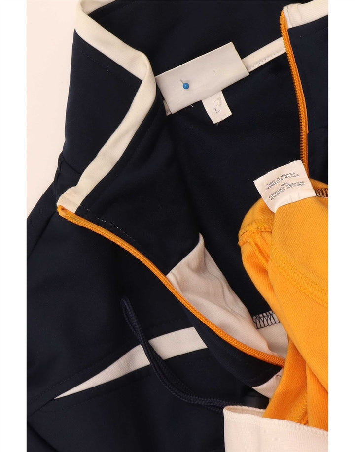 Asics Herren-Trainingsanzug-Top-Jacke, großes marineblaues Farbblock-Polyester