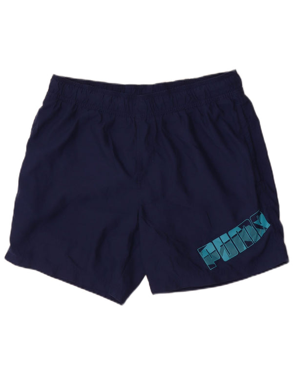 Puma Mens Graphic Sport Shorts Large  Navy Blue Polyester