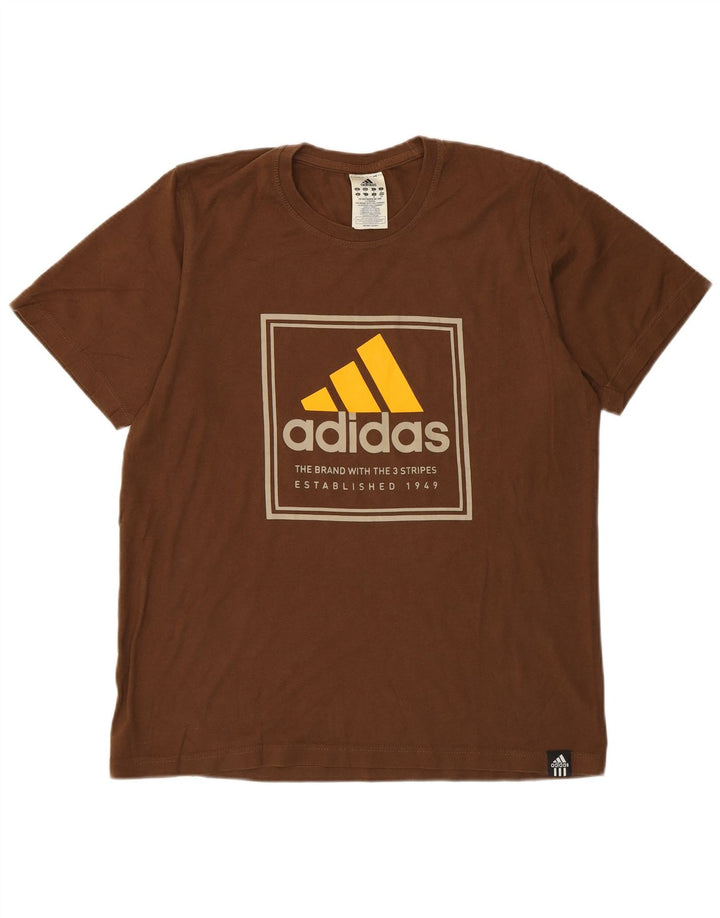 Adidas Herren Grafik T-Shirt Top Small Braun Baumwolle