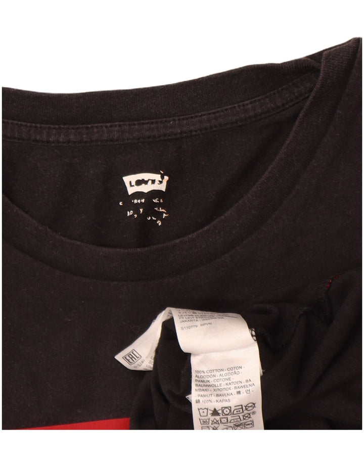 Levi's Herren-T-Shirt mit Grafik, Größe L, aus schwarzer Baumwolle
