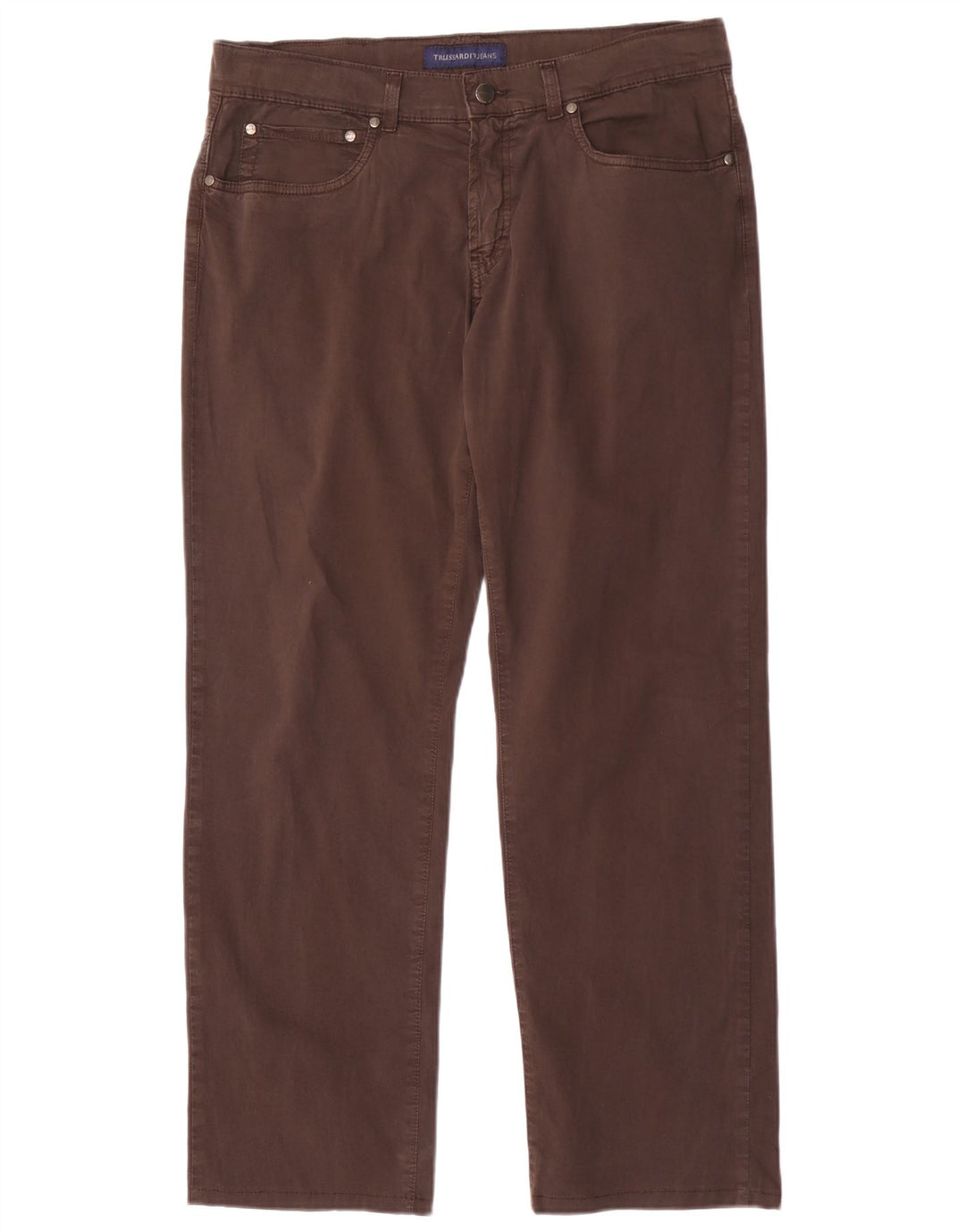 Trussardi Herren Straight Jeans W35 L30 Braune Baumwolle