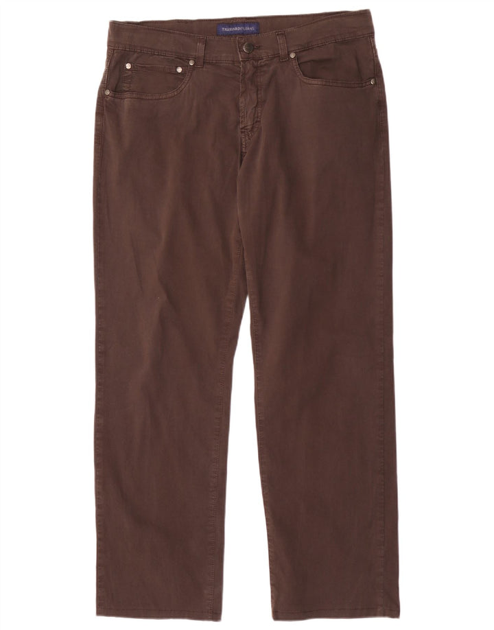 Trussardi Herren Straight Jeans W35 L30 Braune Baumwolle