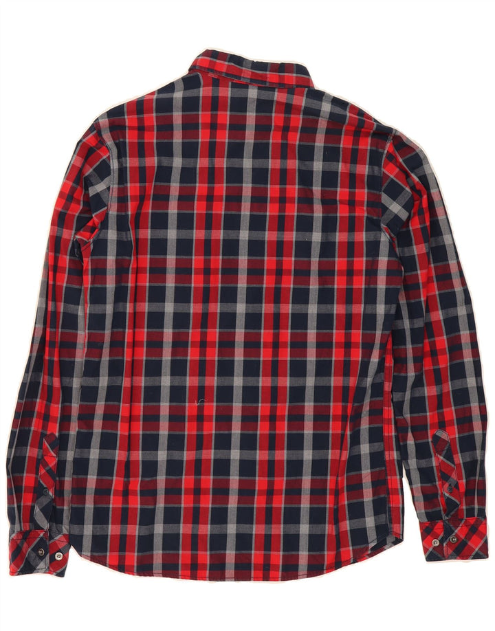 JACK & JONES Mens Shirt Medium Red Check Cotton Vintage Jack & Jones and Second-Hand Jack & Jones from Messina Hembry 