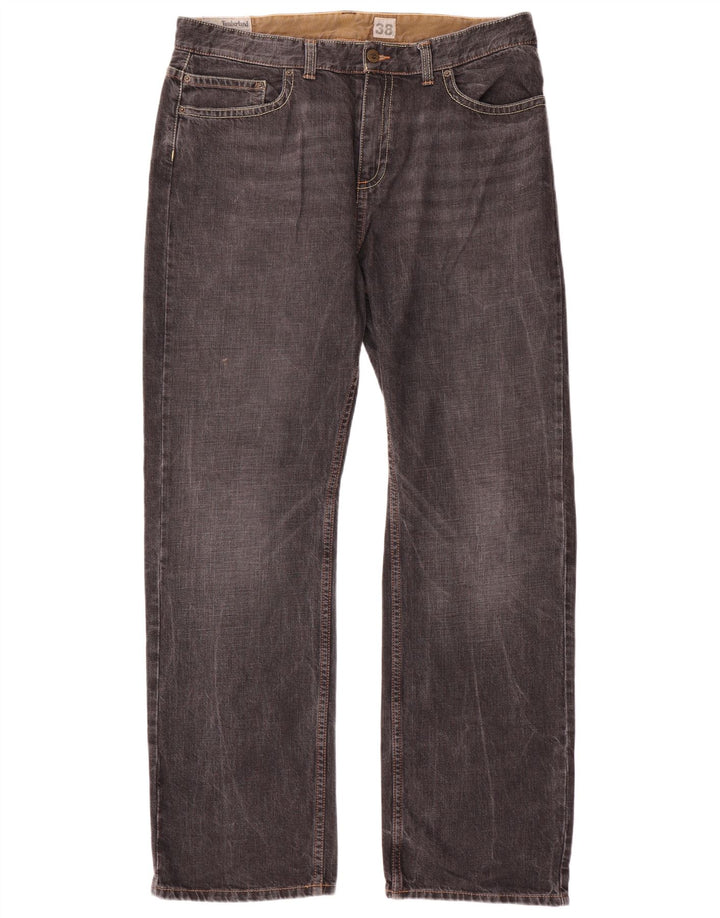 Timberland Herren Straight Jeans W38 L35 Graue Baumwolle