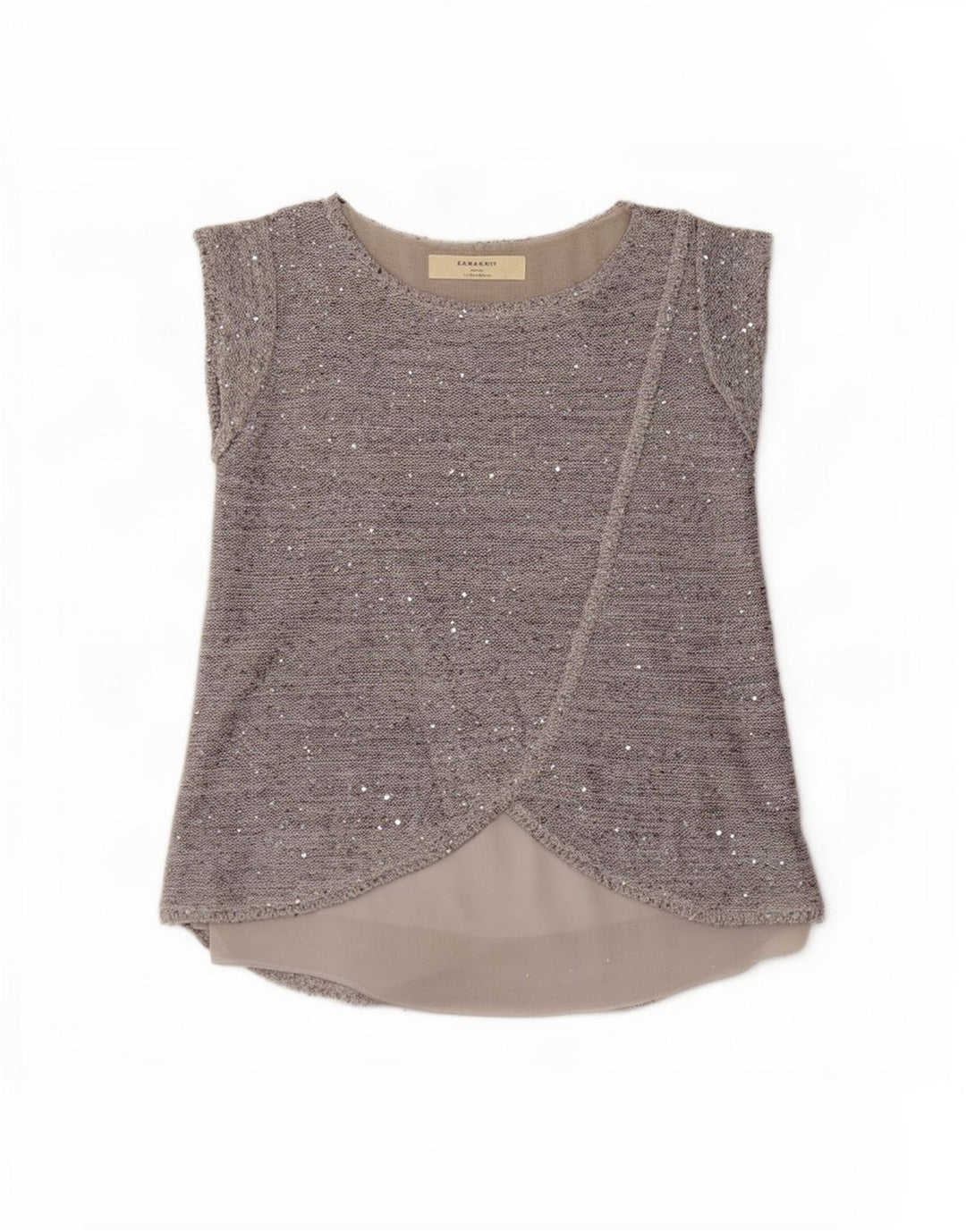 Zara Damen-Blusenoberteil, Gr. 40, Größe S, Grau gefleckt
