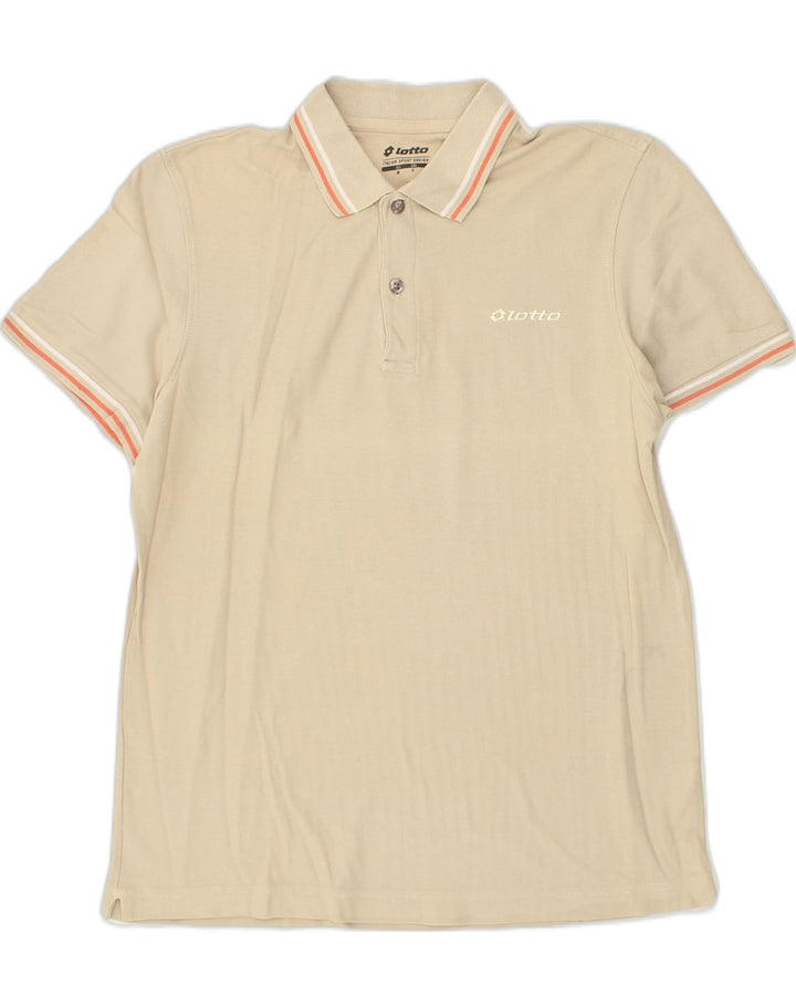 LOTTO Mens Polo Shirt Medium Beige Cotton | Vintage Lotto | Thrift | Second-Hand Lotto | Used Clothing | Messina Hembry 