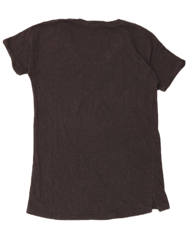 CONVERSE Damen Grafik T-Shirt Top UK 14 Large Grau Baumwolle