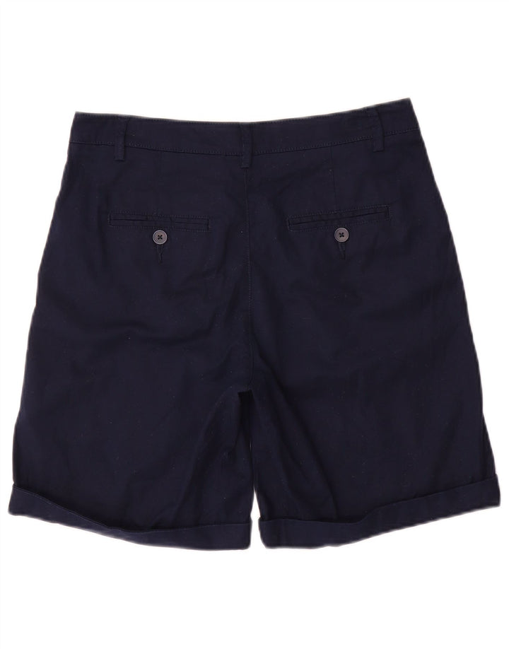 BENETTON Damen Chinoshorts UK 8 Small W28 Marineblaue Baumwolle