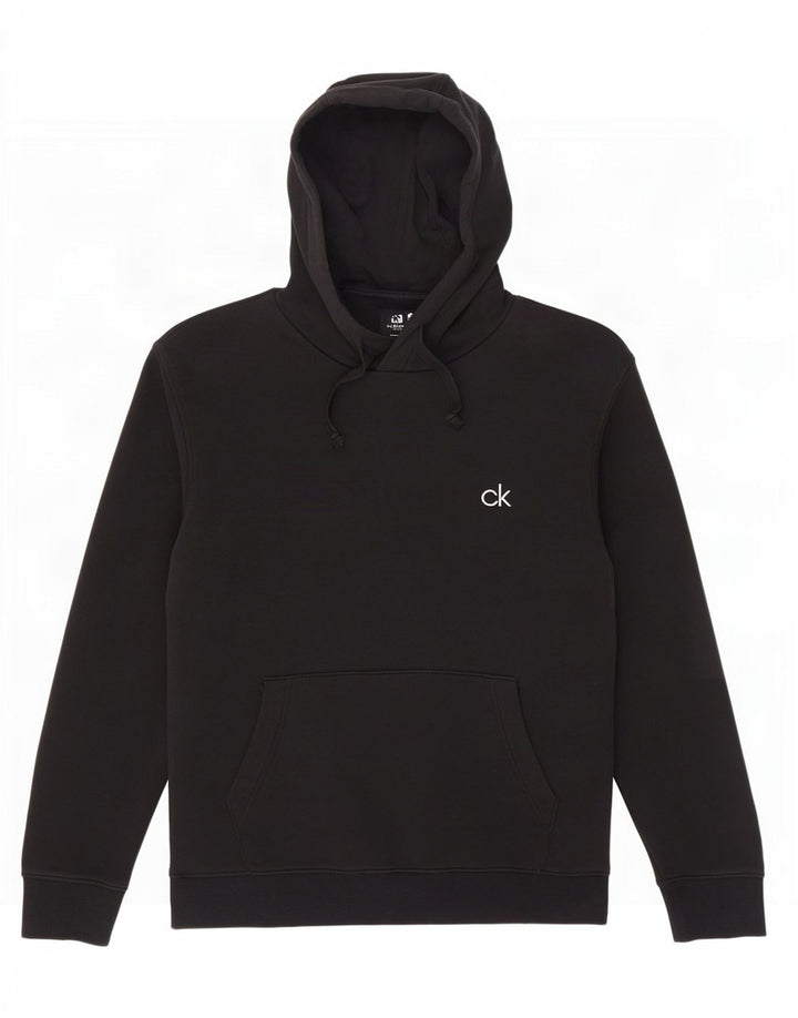 Calvin Klein Herren-Golf-Hoodie-Pullover aus mittelschwarzer Baumwolle