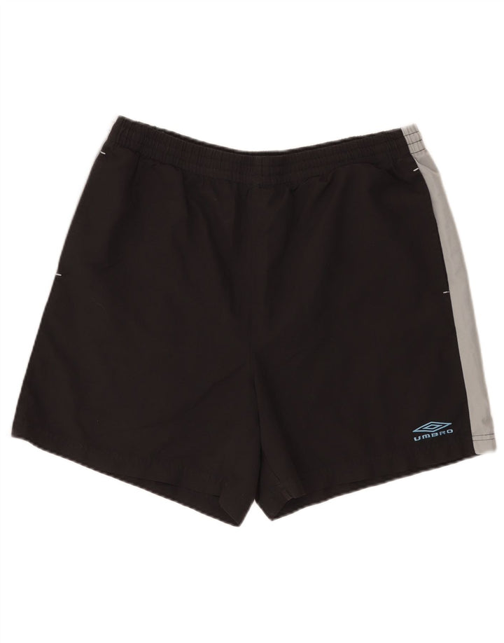 Umbro Herren-Sportshorts XL, schwarzes Colourblock-Polyester