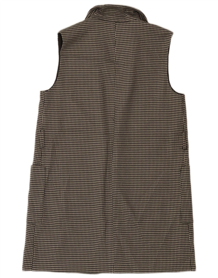 Zara Damen-Blazer, ärmellos, lang geschnitten, Gr. 10, Größe S, Schwarz, Hahnentrittmuster
