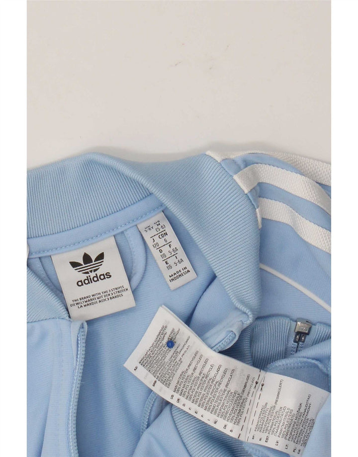 Adidas Jungen-Trainingsanzug-Top-Jacke, 5–6 Jahre, blaues Polyester