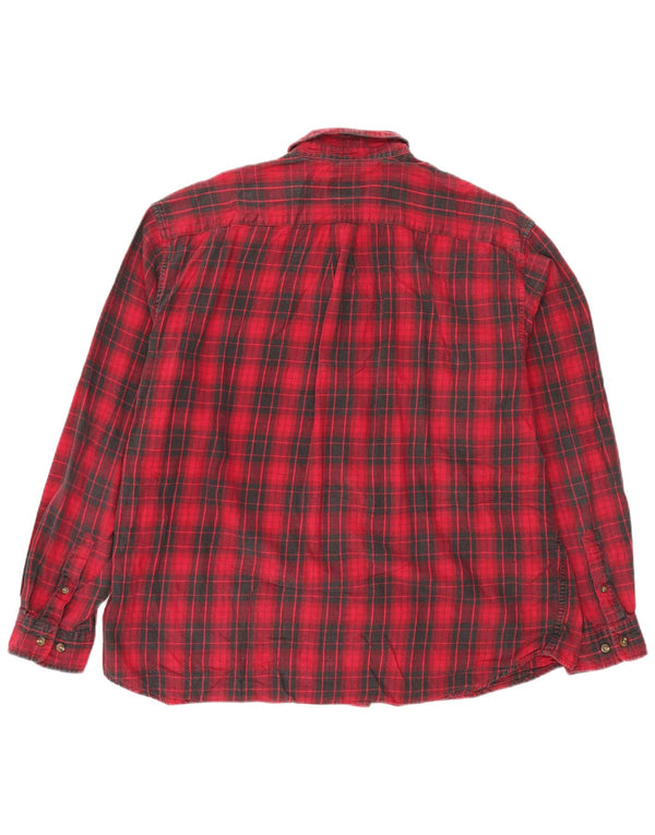 EDDIE BAUER Herren-Flanellhemd XL, rot kariert, Baumwolle