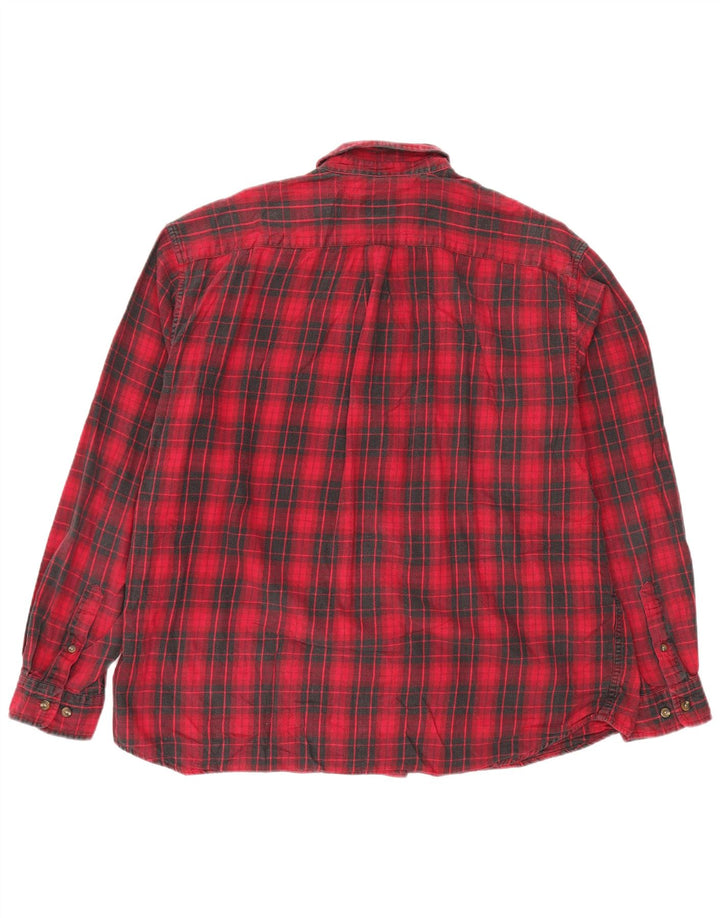 EDDIE BAUER Herren-Flanellhemd XL, rot kariert, Baumwolle