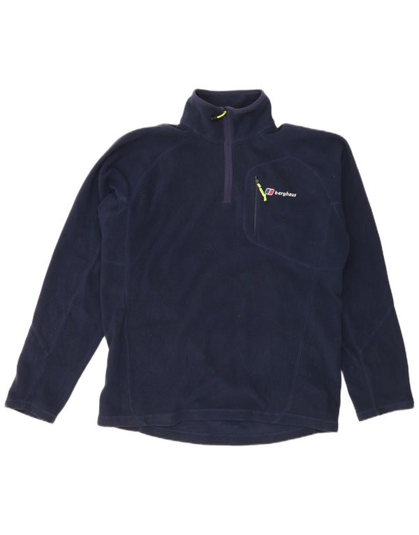 Berghaus Herren-Fleecepullover mit Reißverschluss am Hals, groß, marineblaues Polyester
