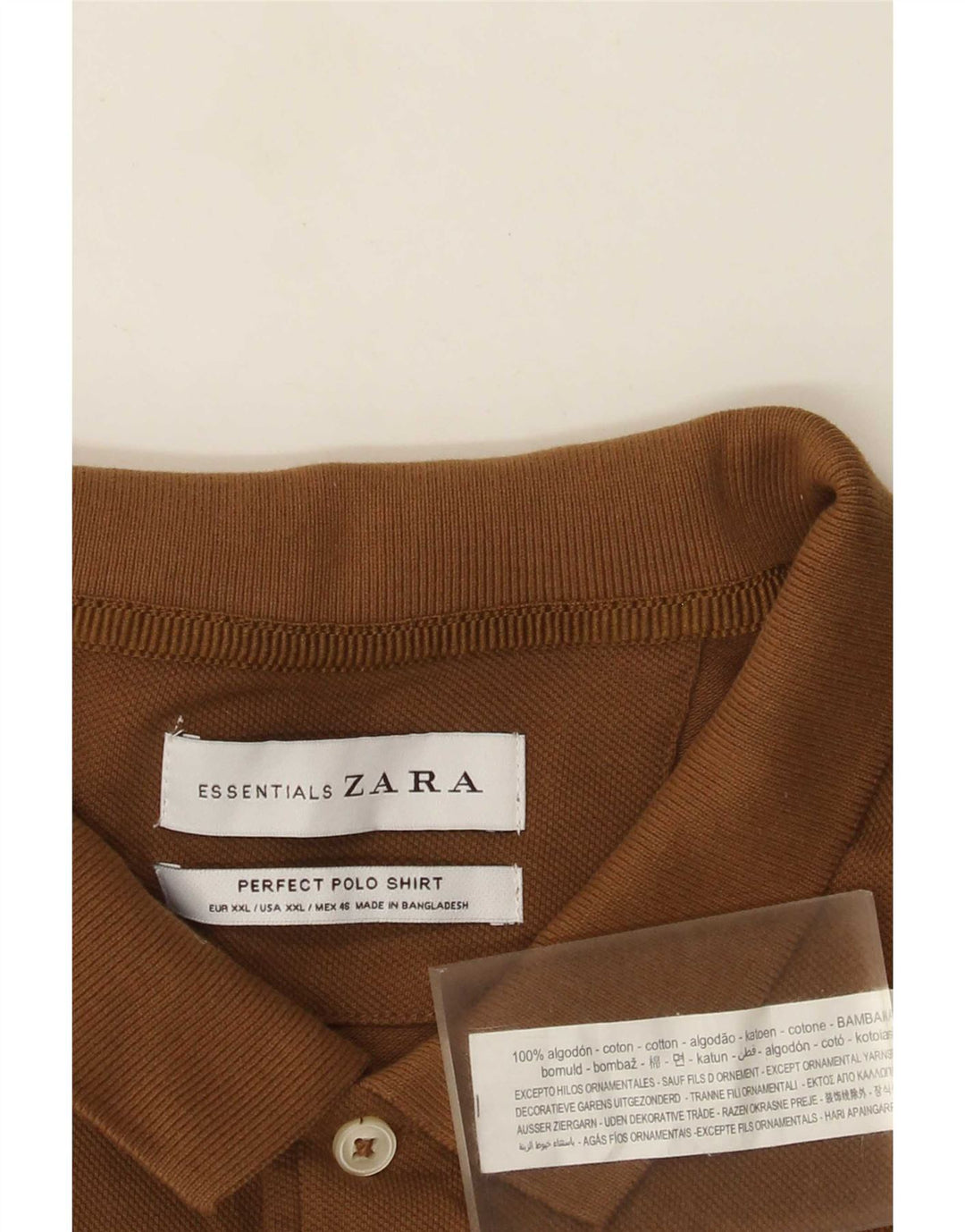 Zara Herren Poloshirt 2XL Braun Baumwolle