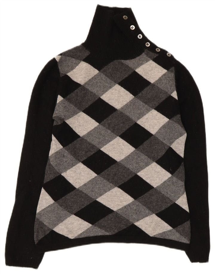 Max Mara Damen-Wochenende-Pullover mit Knopfkragen, Gr. 12, Mittelschwarz