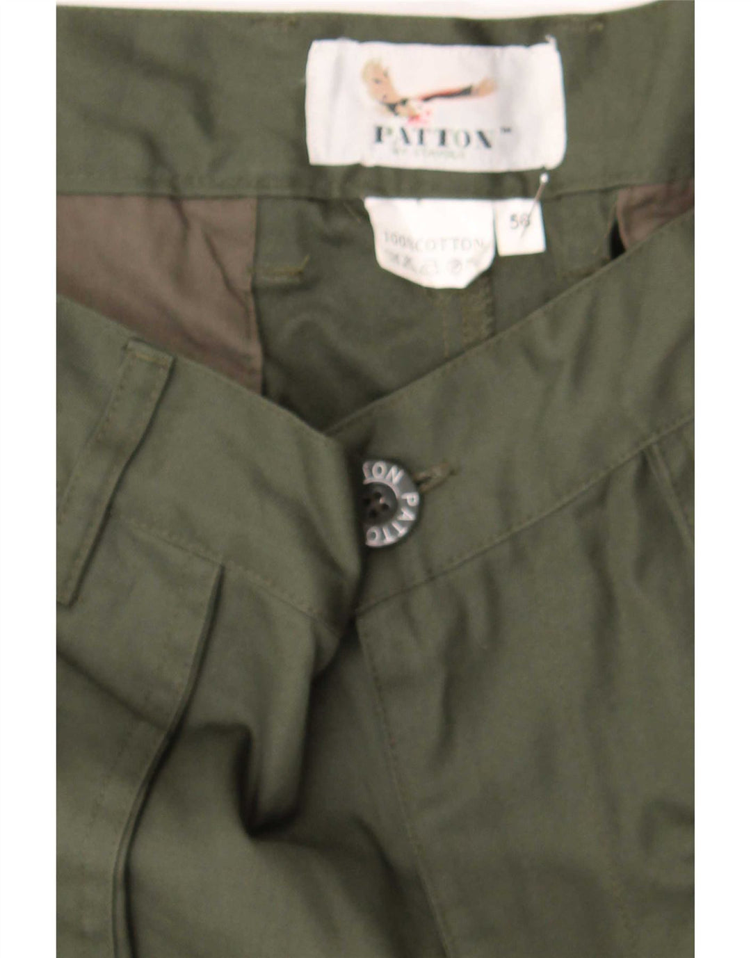 Patton Herren gerade Cargohose W38 L27 Khaki Baumwolle