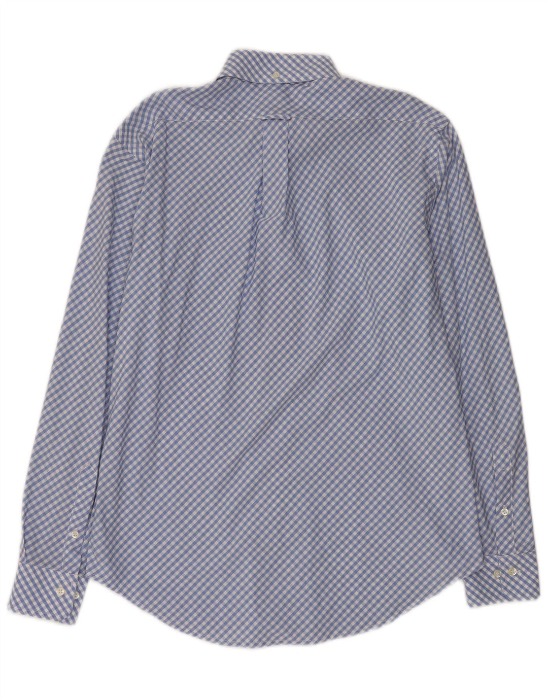 HENRY COTTONS Herrenhemd Größe 40 mittelblaue Gingham-Baumwolle