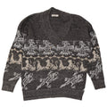 Marco Pecci Herren-Pullover mit V-Ausschnitt, UK 40, Mittelgrau, Fair Isle