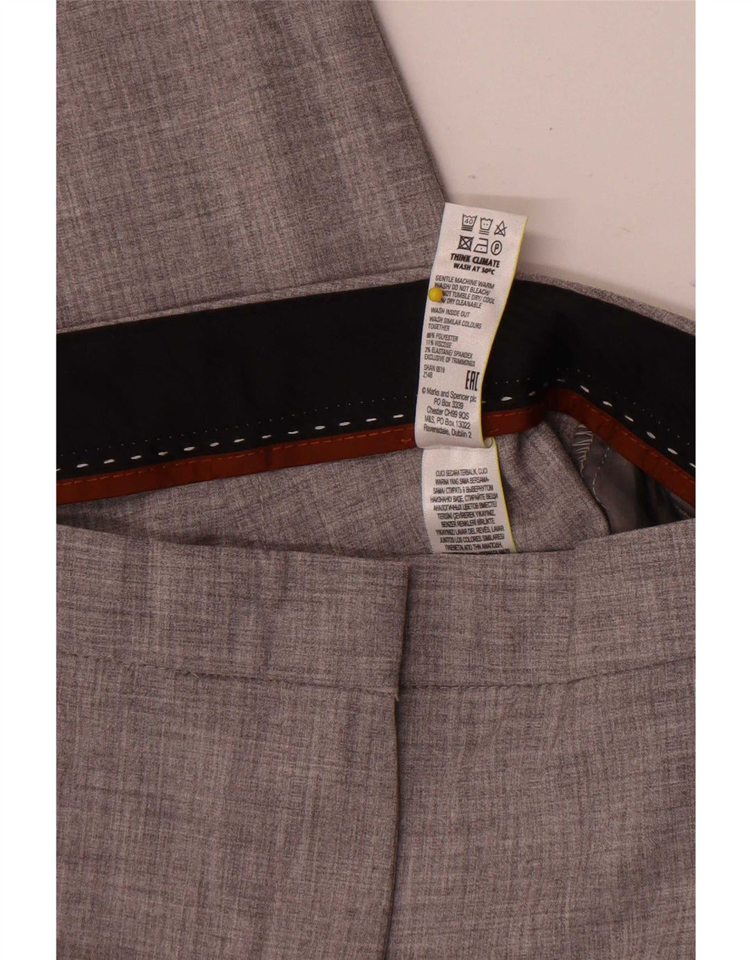 Marks & Spencer Damen Anzughose UK 16 Large W34 L30 Grau Polyester