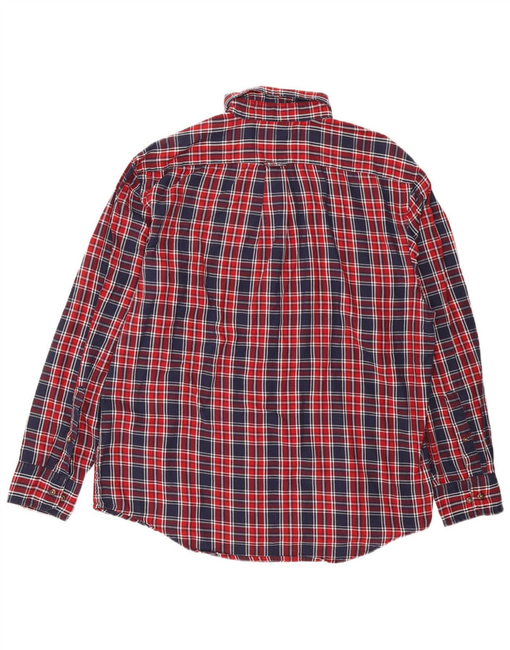 Izod Herren-Flanellhemd, groß, marineblau, kariert, Baumwolle
