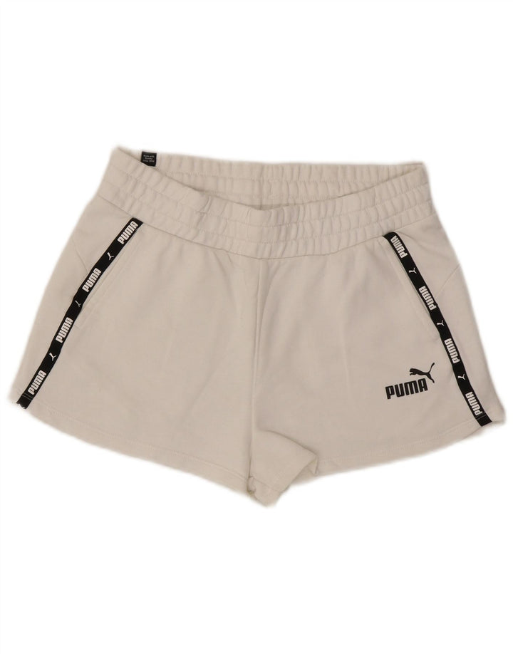 Puma Damen Graphic Sport Shorts UK 10 Small Weiß