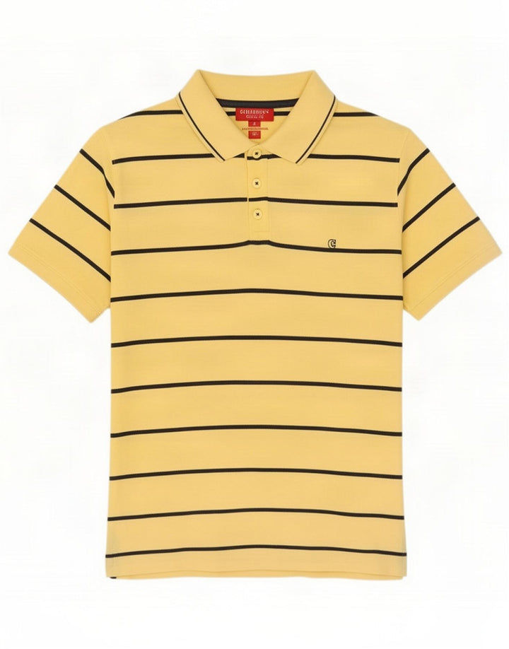 Carrera Herren Poloshirt Mittelgelb gestreift Baumwolle