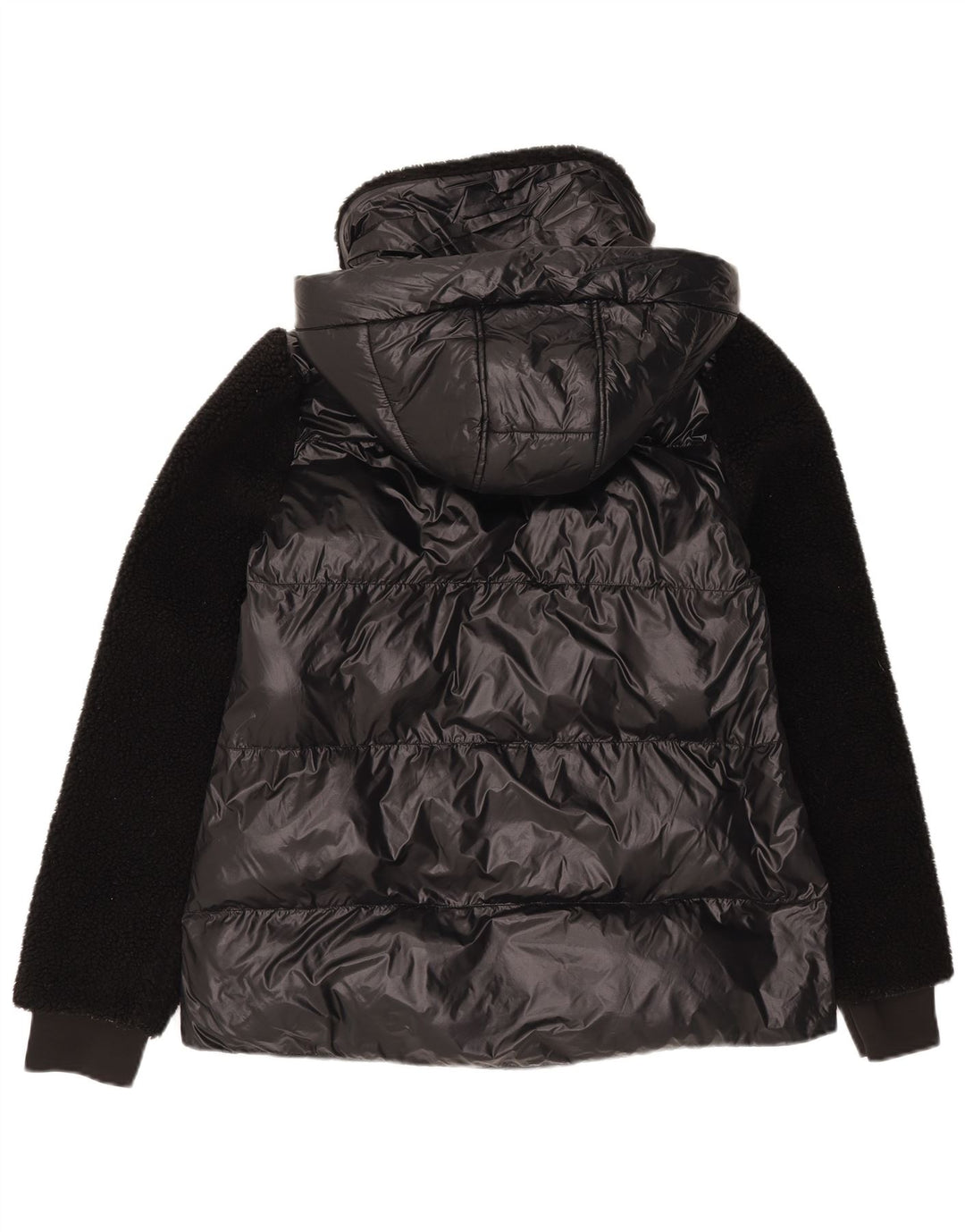 Michael Kors Wattierte Damenjacke mit Kapuze, UK 14, Mittelschwarzes Nylon