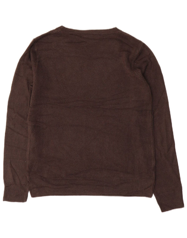 Marks & Spencer Damen-Pullover mit U-Boot-Ausschnitt, Gr. 10, Small, Braun, Acryl