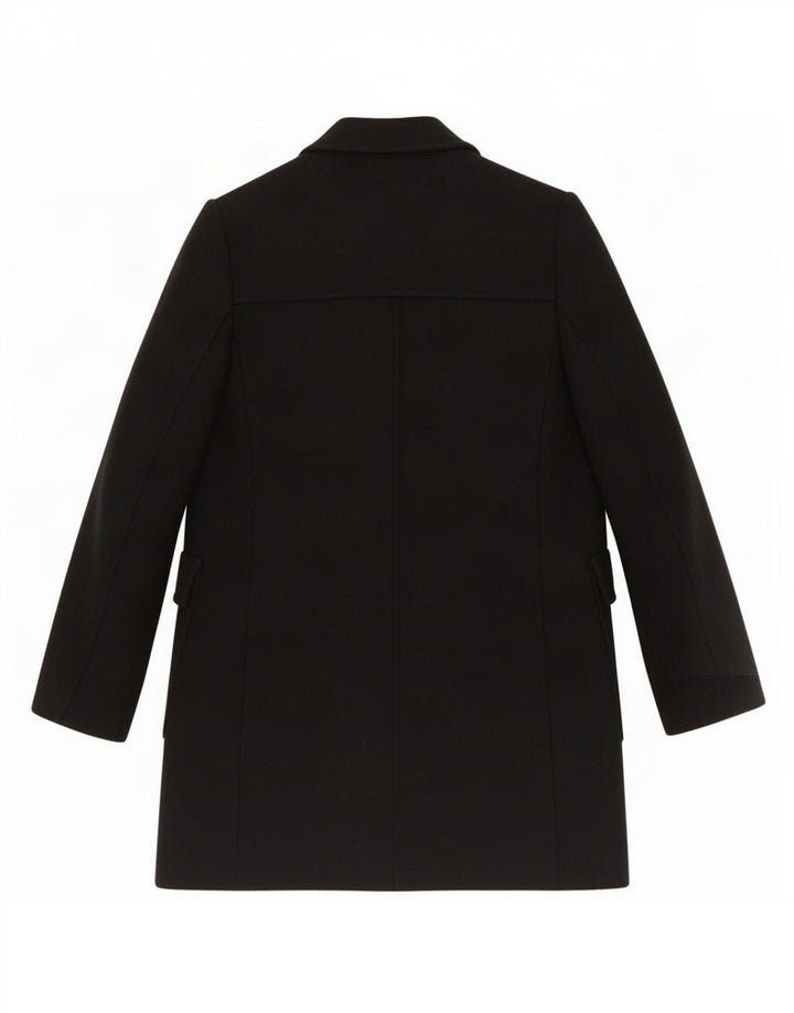 Zara Damen Zweireihiger Mantel UK 6 XS Schwarze Wolle