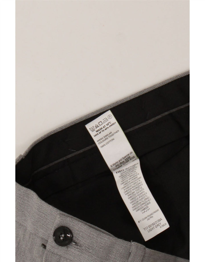 Gerade Herren-Chinohose von Marks & Spencer, Breite 40, Länge 29, Grau, Baumwolle