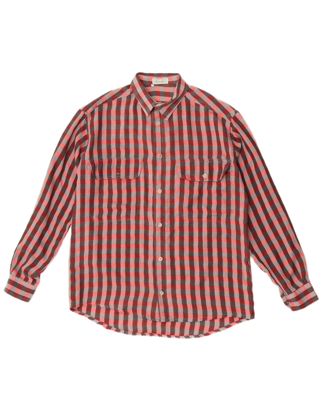 Benetton Herrenhemd Medium Mehrfarbig Gingham