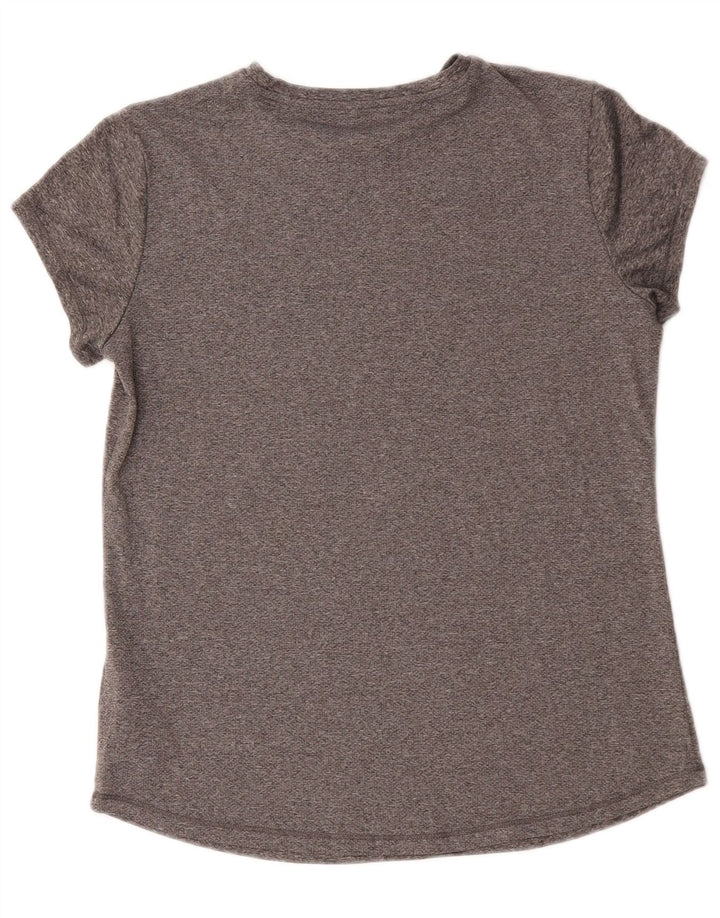 Puma Womens Graphic T-Shirt Top UK 14 Mittelgrau geflecktes Polyester
