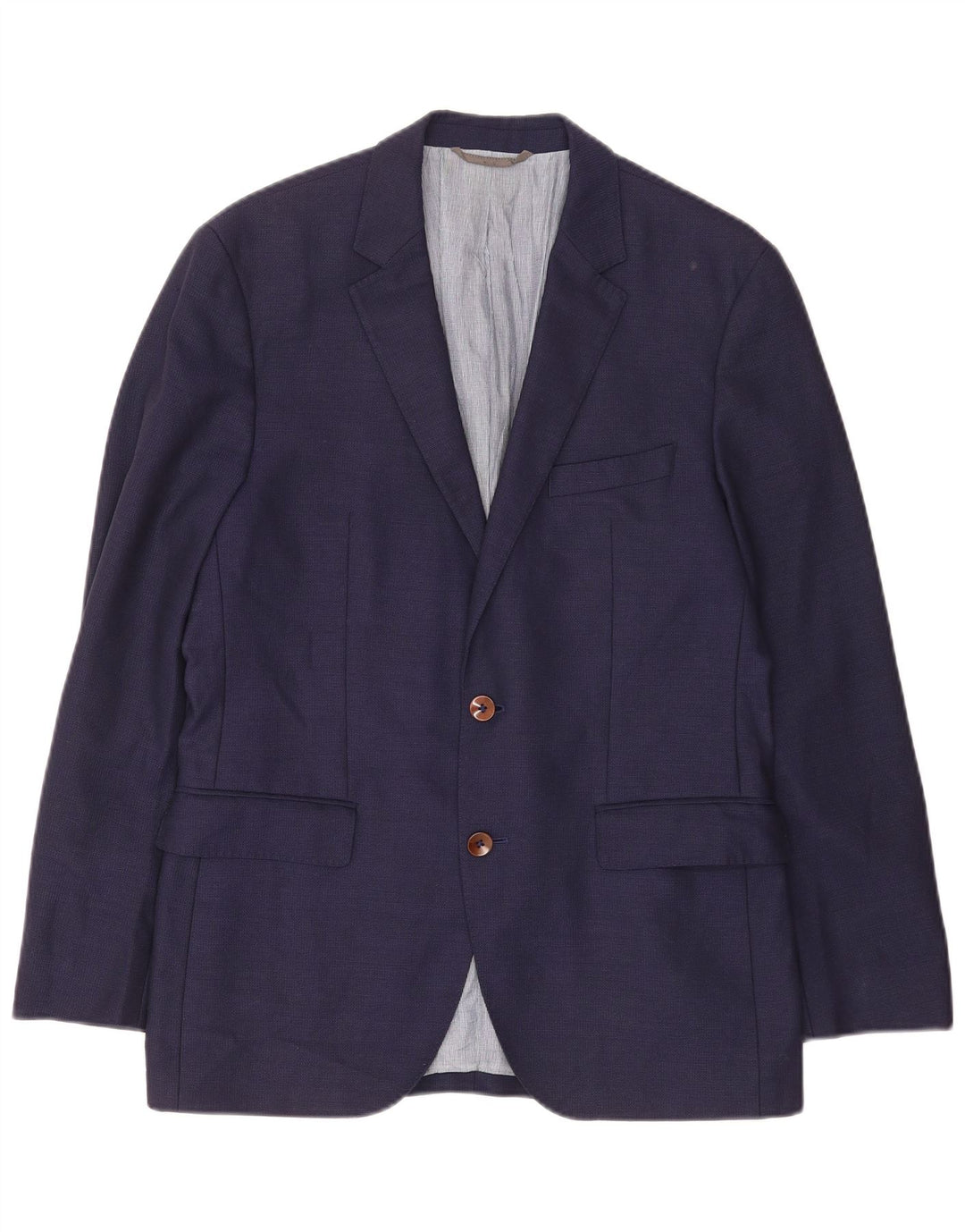 Hugo Boss Herren-Blazer mit 2 Knöpfen, EU 48, mittelmarineblaue Schurwolle