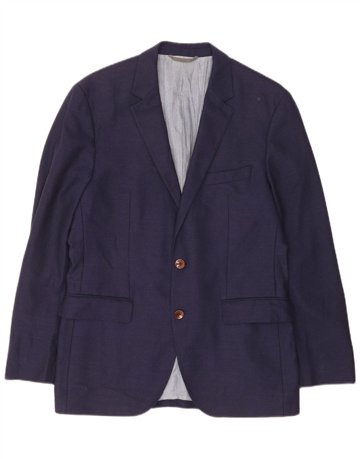 Hugo Boss Herren-Blazer mit 2 Knöpfen, EU 48, mittelmarineblaue Schurwolle