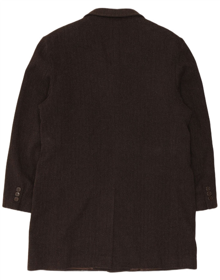 Conbipel Herren Chesterfield Mantel IT 54 XL Braune Fischgrätenwolle