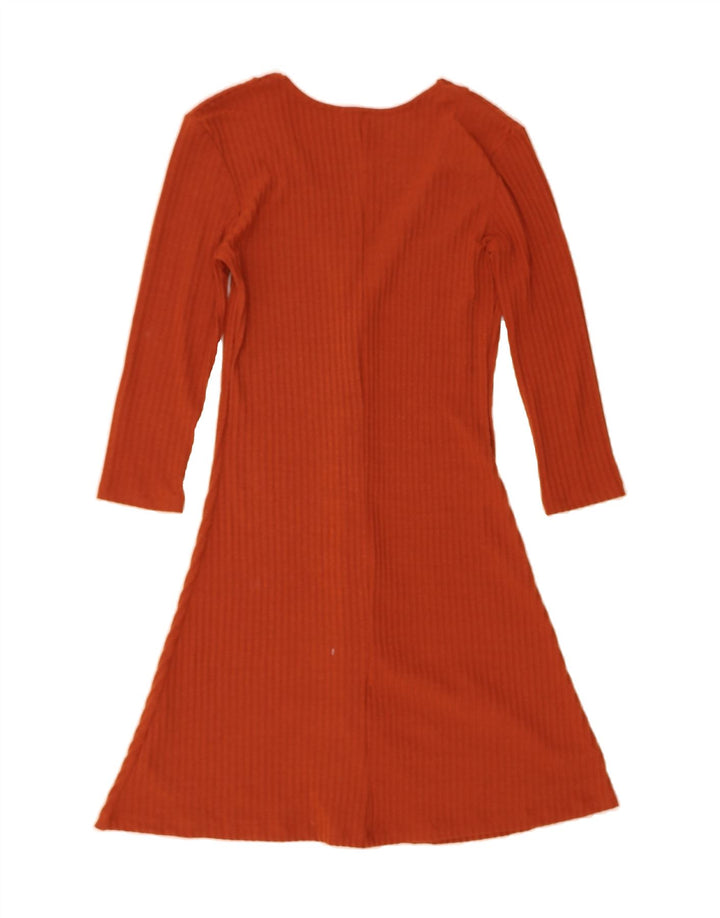 TERRANOVA Womens 3/4 Sleeve Jumper Dress UK 10 Small Brown Polyester Vintage Terranova and Second-Hand Terranova from Messina Hembry 