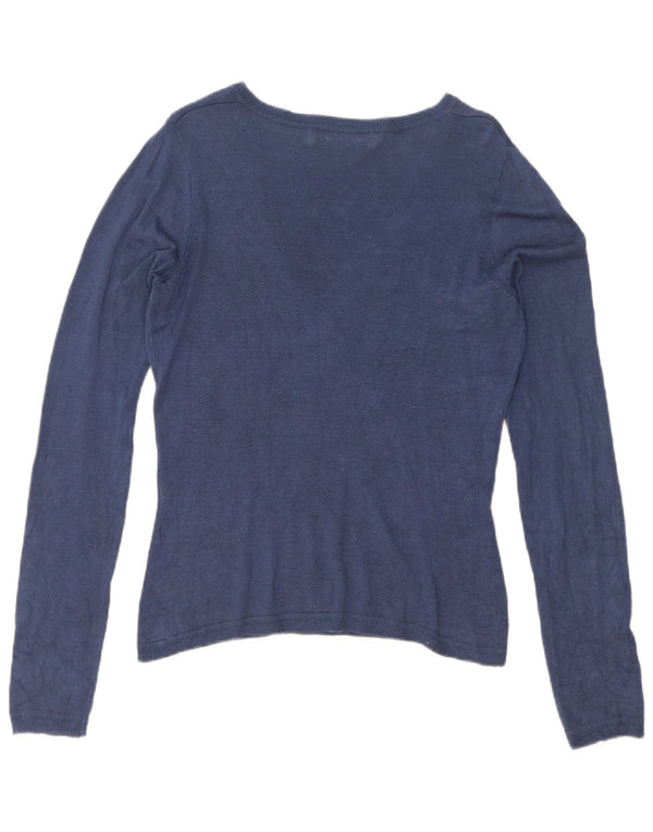 Zara Damen-Pullover mit V-Ausschnitt, Gr. 14, Marineblau