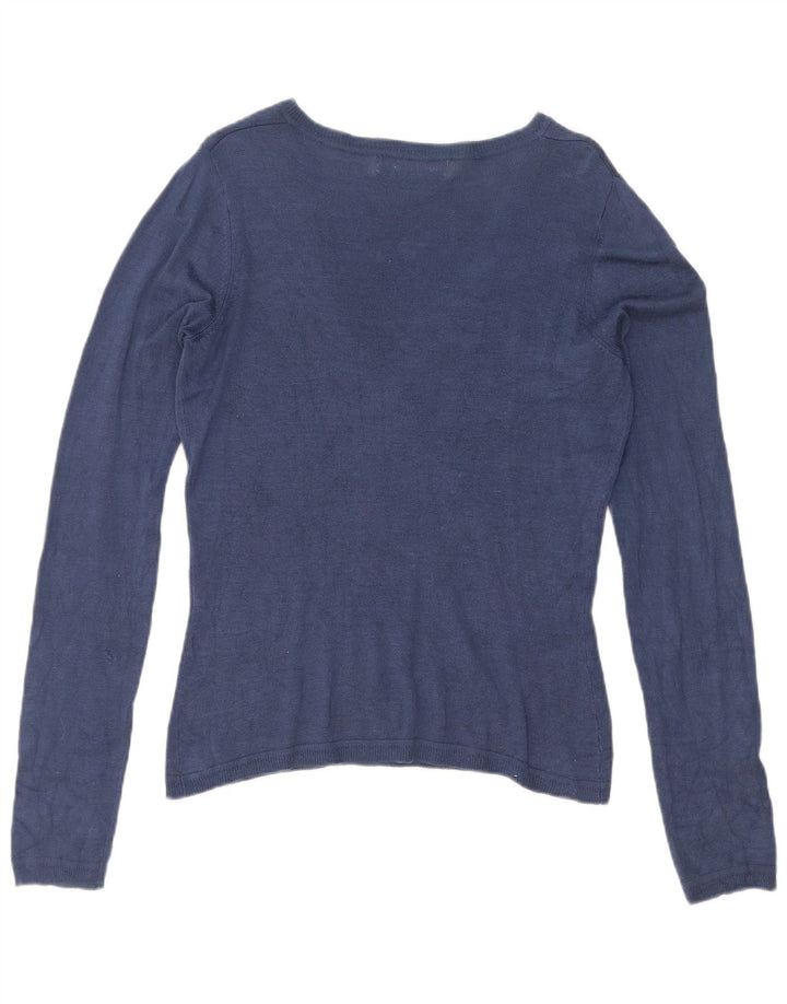 Zara Damen-Pullover mit V-Ausschnitt, Gr. 14, Marineblau
