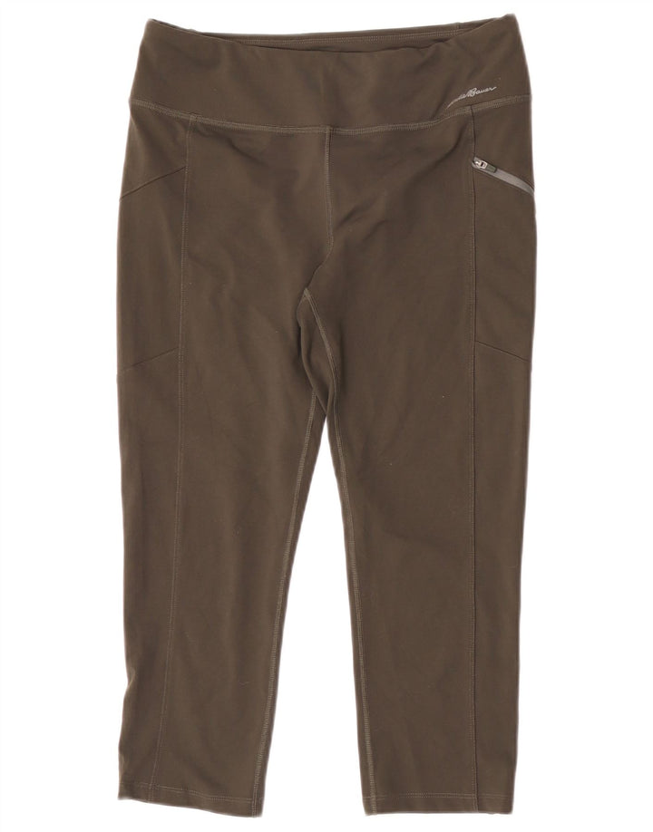 Eddie Bauer Damen Capri-Leggings UK 12 Mittelgrünes Polyester