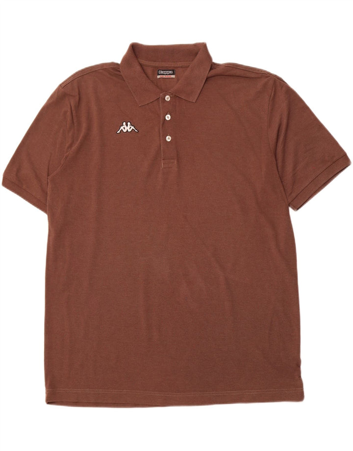 KAPPA Herren Poloshirt 2XL Braun Baumwolle