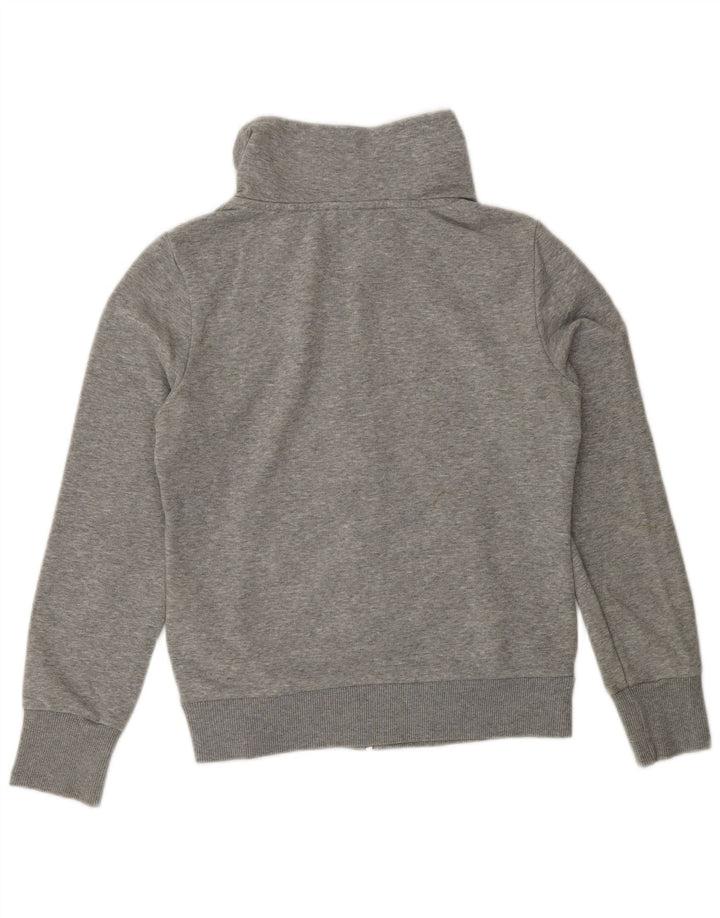Puma Damen-Trainingsanzug-Top-Jacke, UK 10, Größe S, grau gefleckte Baumwolle
