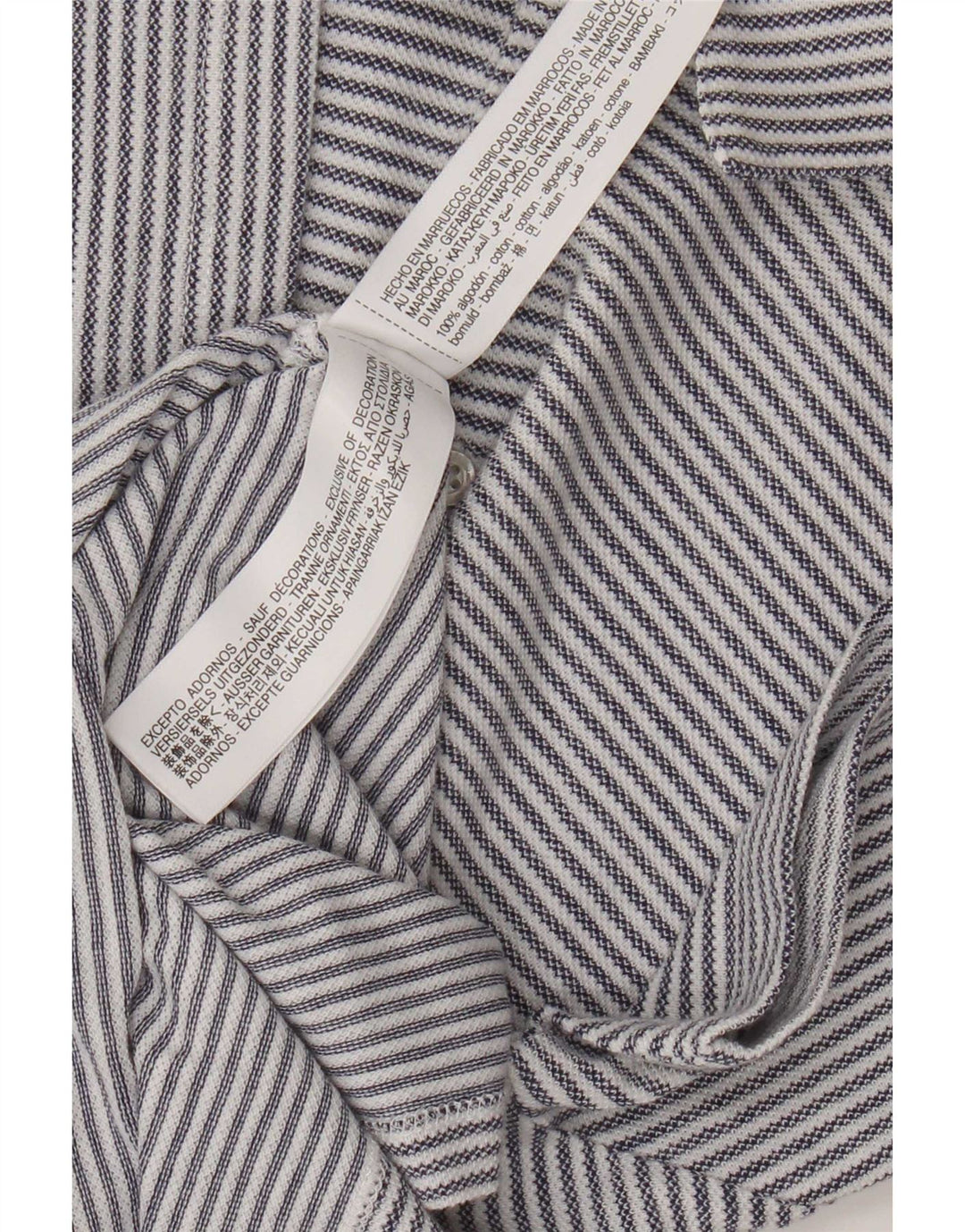 Massimo Dutti Herren-Poloshirt aus mittelblauer Nadelstreifen-Baumwolle