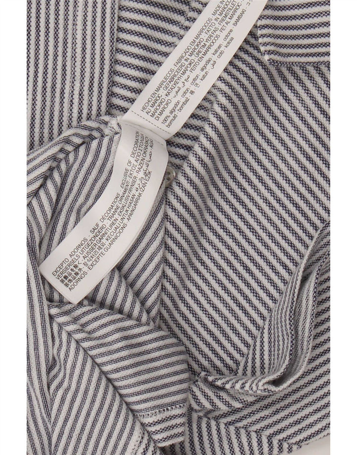Massimo Dutti Herren-Poloshirt aus mittelblauer Nadelstreifen-Baumwolle