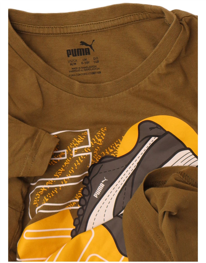 Puma Jungen T-Shirt mit Grafik, 9–10 Jahre, Khaki