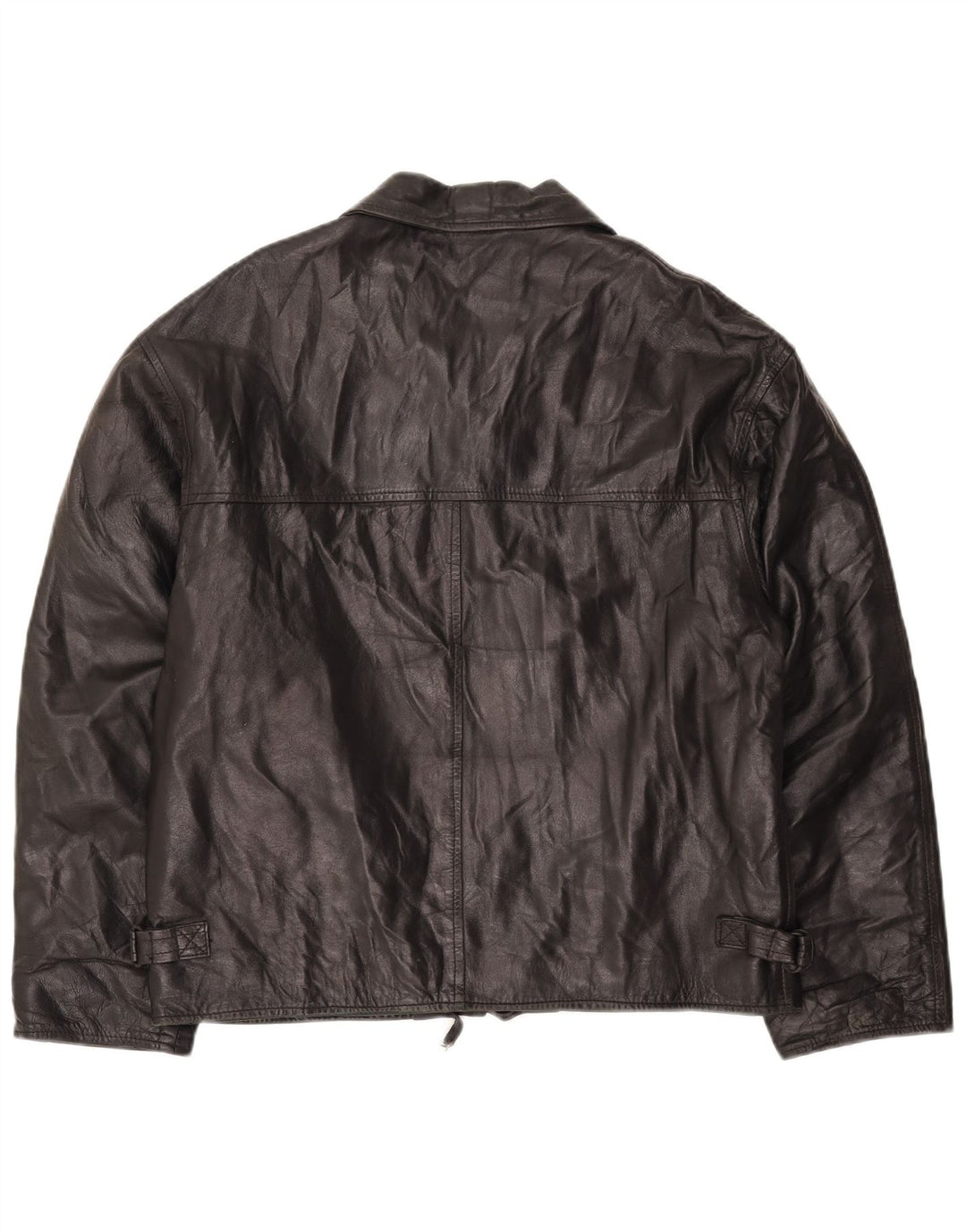 VINTAGE Damen Lederjacke IT 54 3XL Schwarz